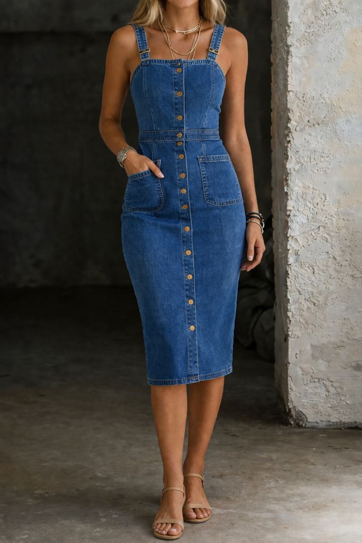 Caterina | Vestito in denim con bottoni