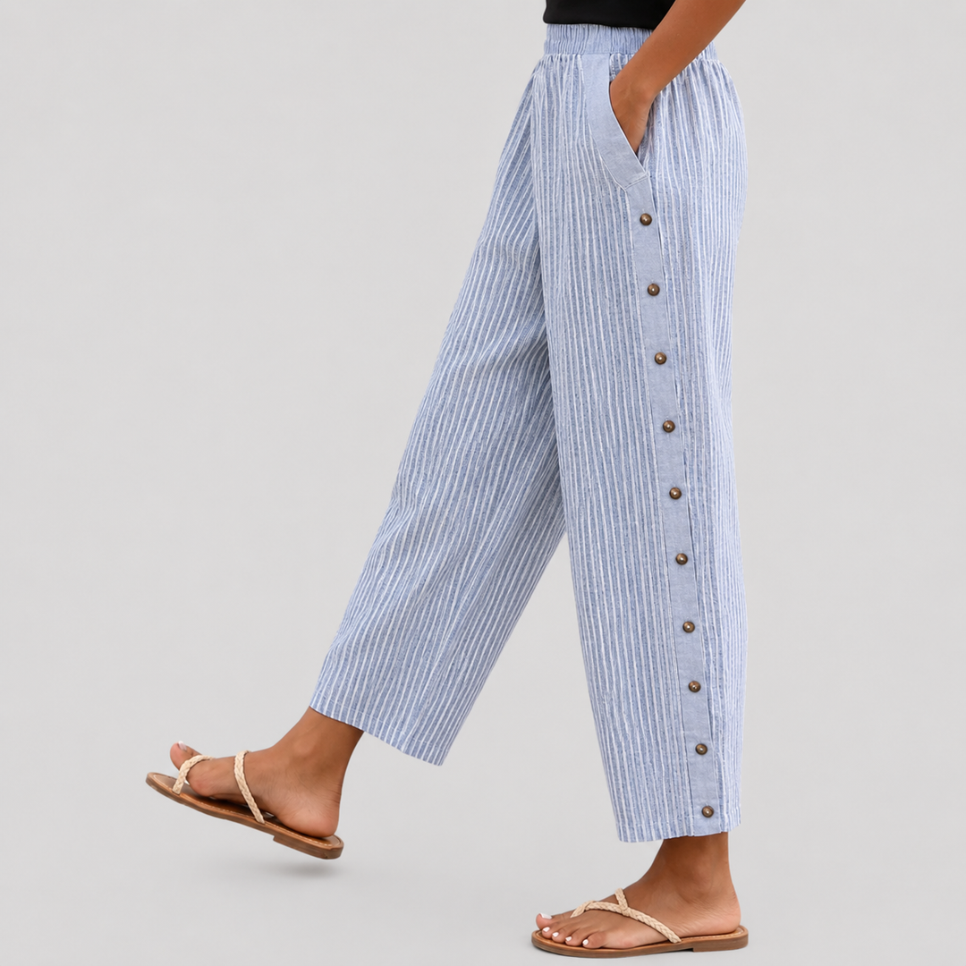 Terrazza |  Pantaloni a Strisce con Bottoni
