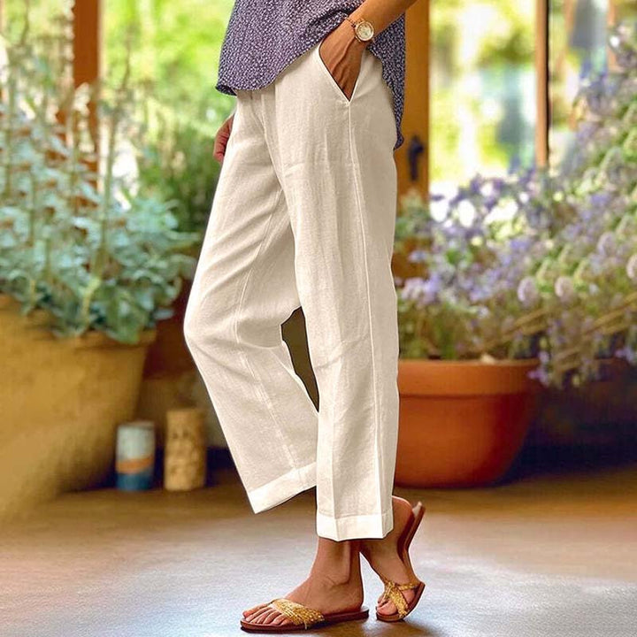 Brezza - Pantaloni relaxed a gamba dritta con tasche laterali, vita media