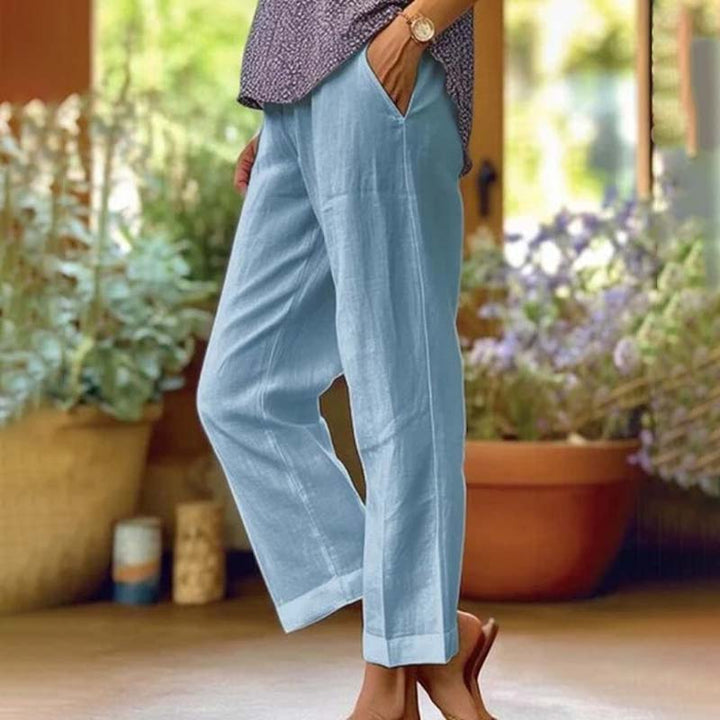 Brezza - Pantaloni relaxed a gamba dritta con tasche laterali, vita media