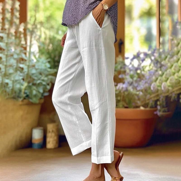 Brezza - Pantaloni relaxed a gamba dritta con tasche laterali, vita media