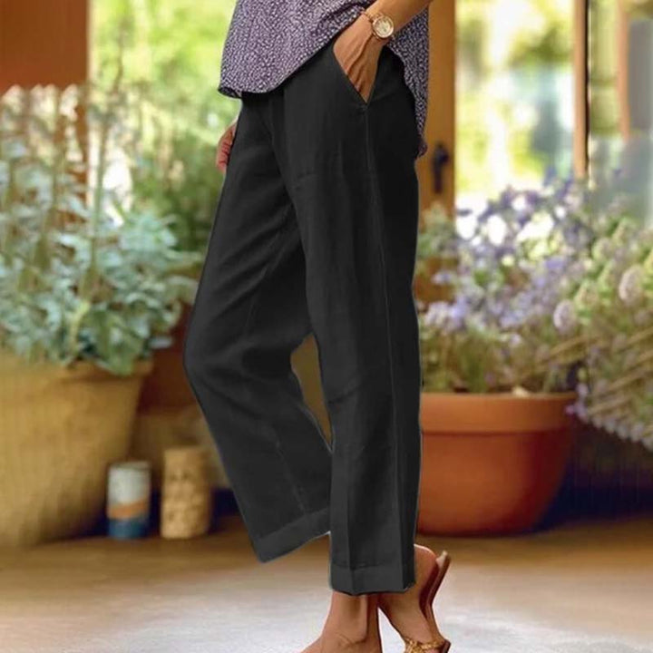 Brezza - Pantaloni relaxed a gamba dritta con tasche laterali, vita media