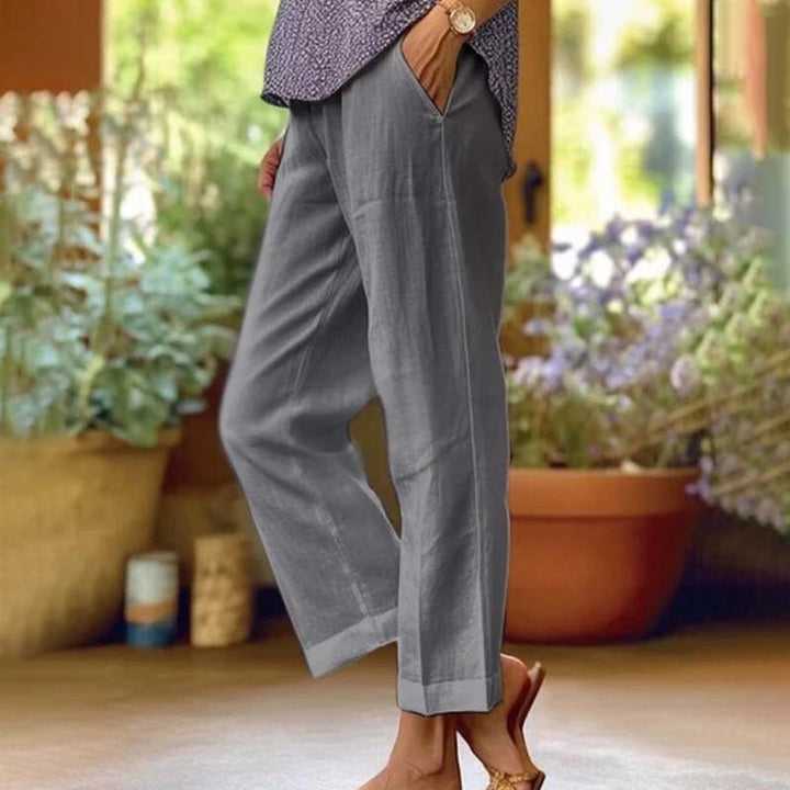 Brezza - Pantaloni relaxed a gamba dritta con tasche laterali, vita media