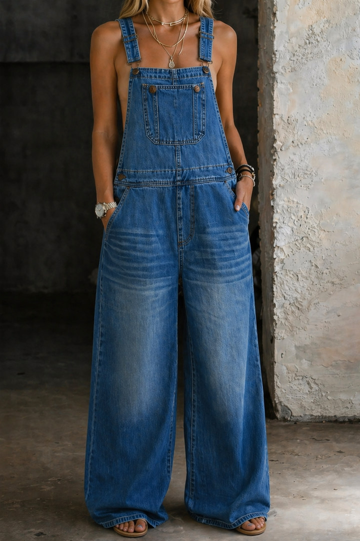 Elena | Tuta in denim con vita elastica