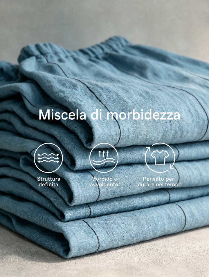 Berenice | Maxi abito azzurro smanicato dalla linea morbida