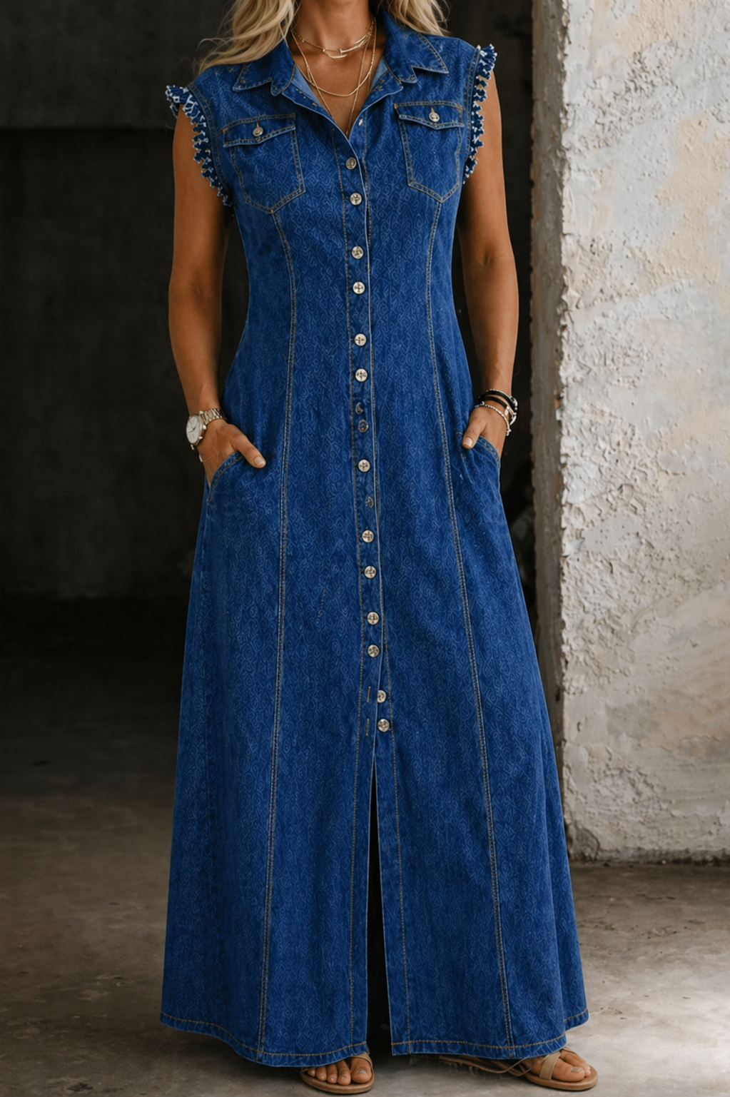 Silvia | Vestito in denim taglia grande