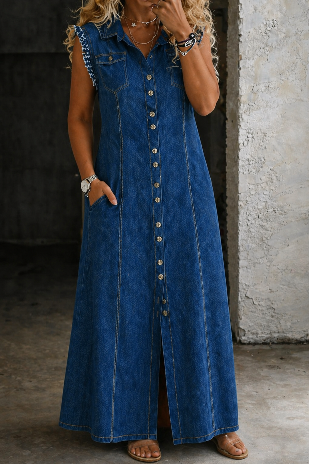 Silvia | Vestito in denim taglia grande
