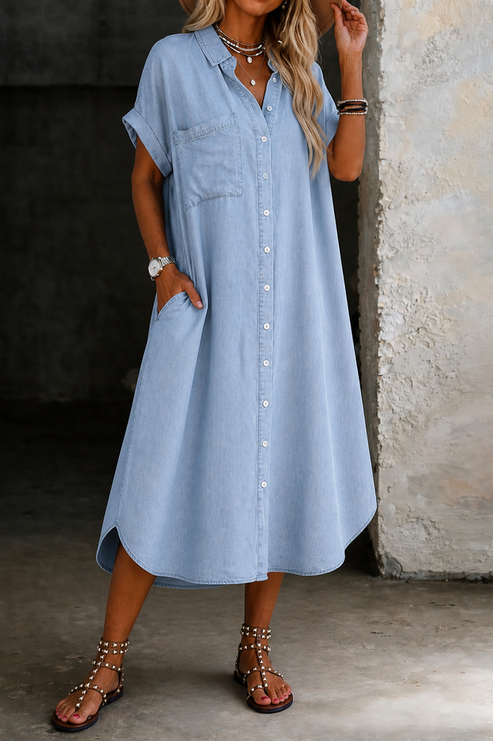 Viola | Vestito chemisier in denim leggero