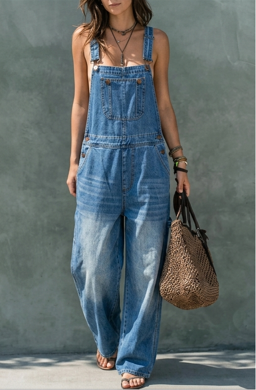 Elena | Tuta in denim con vita elastica