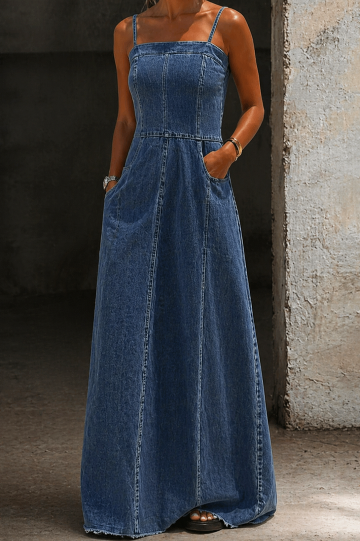 Paola | Vestito lungo in denim vintage