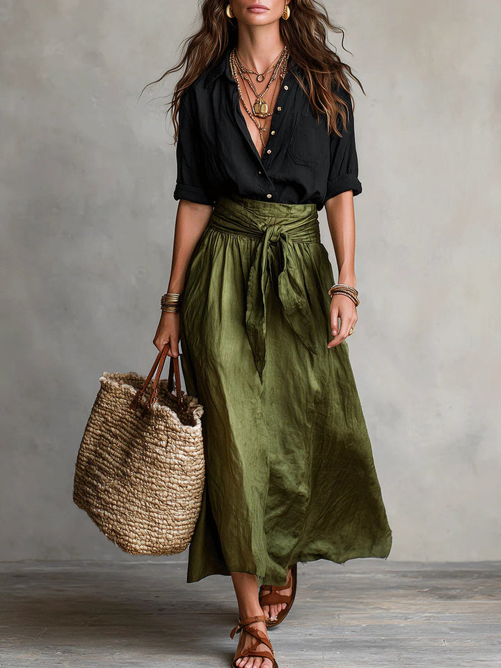 Lucca | Abito maxi monospalla elegante e fluido