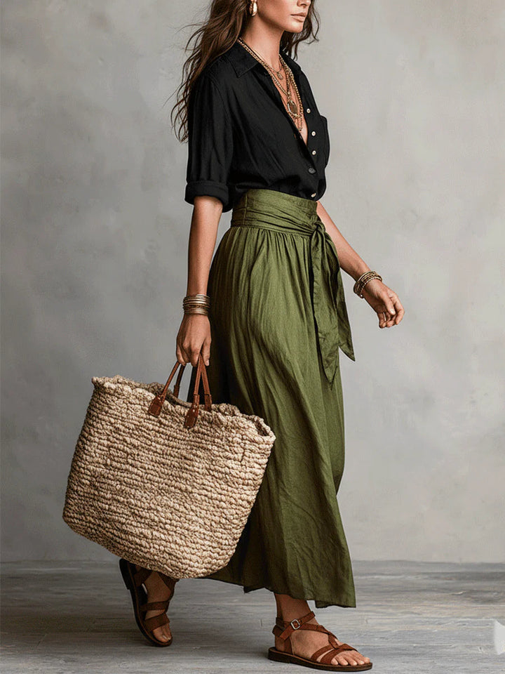 Lucca | Abito maxi monospalla elegante e fluido