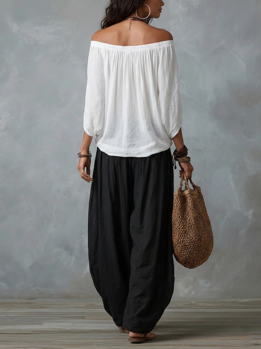 Ludovica | Set boho con pantaloni a palloncino