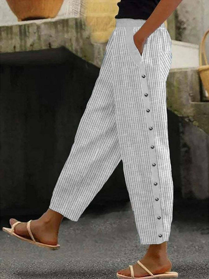 Terrazza |  Pantaloni a Strisce con Bottoni