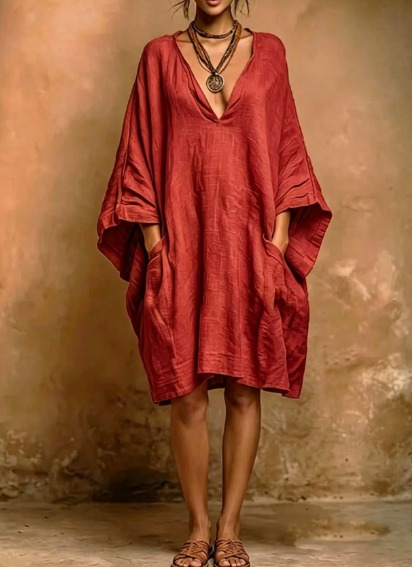 Serena | Abito oversize fluido dal fascino boho naturale