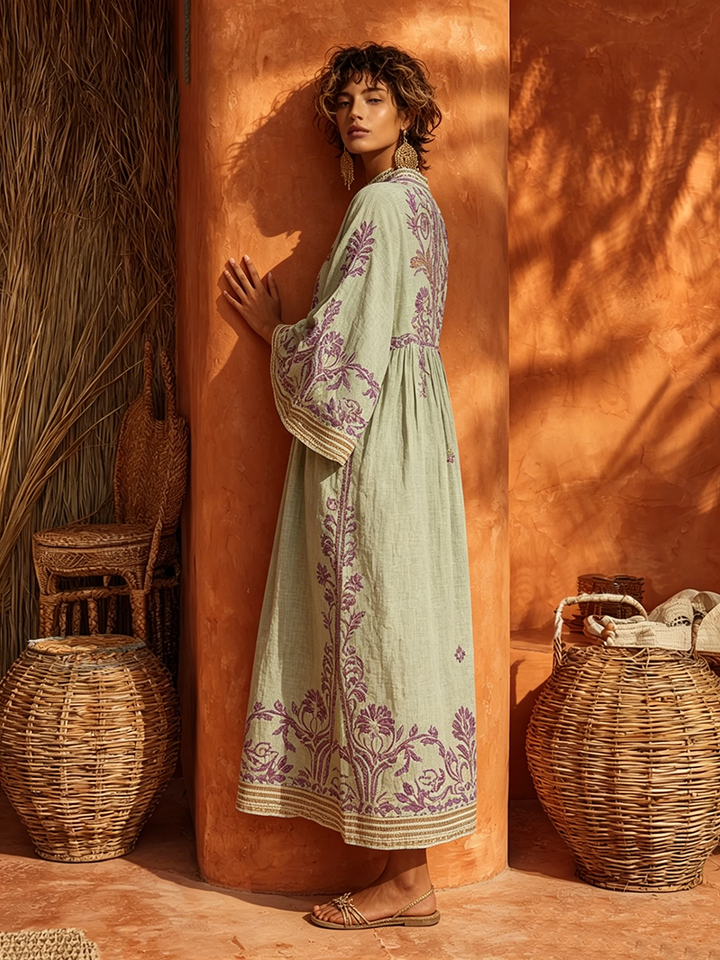 Fiorella | Abito boho ricamato dal fascino mediterraneo
