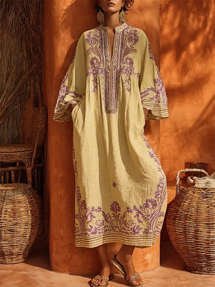 Fiorella | Abito boho ricamato dal fascino mediterraneo