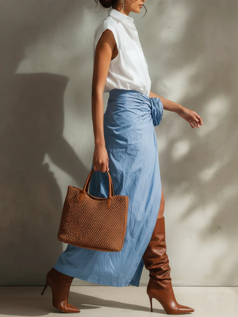 Assunta | Gonna elegante drappeggiata con dettaglio floreale