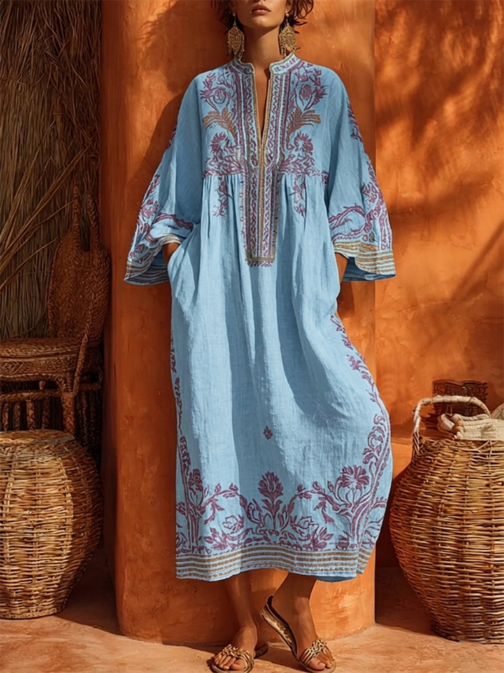 Fiorella | Abito boho ricamato dal fascino mediterraneo
