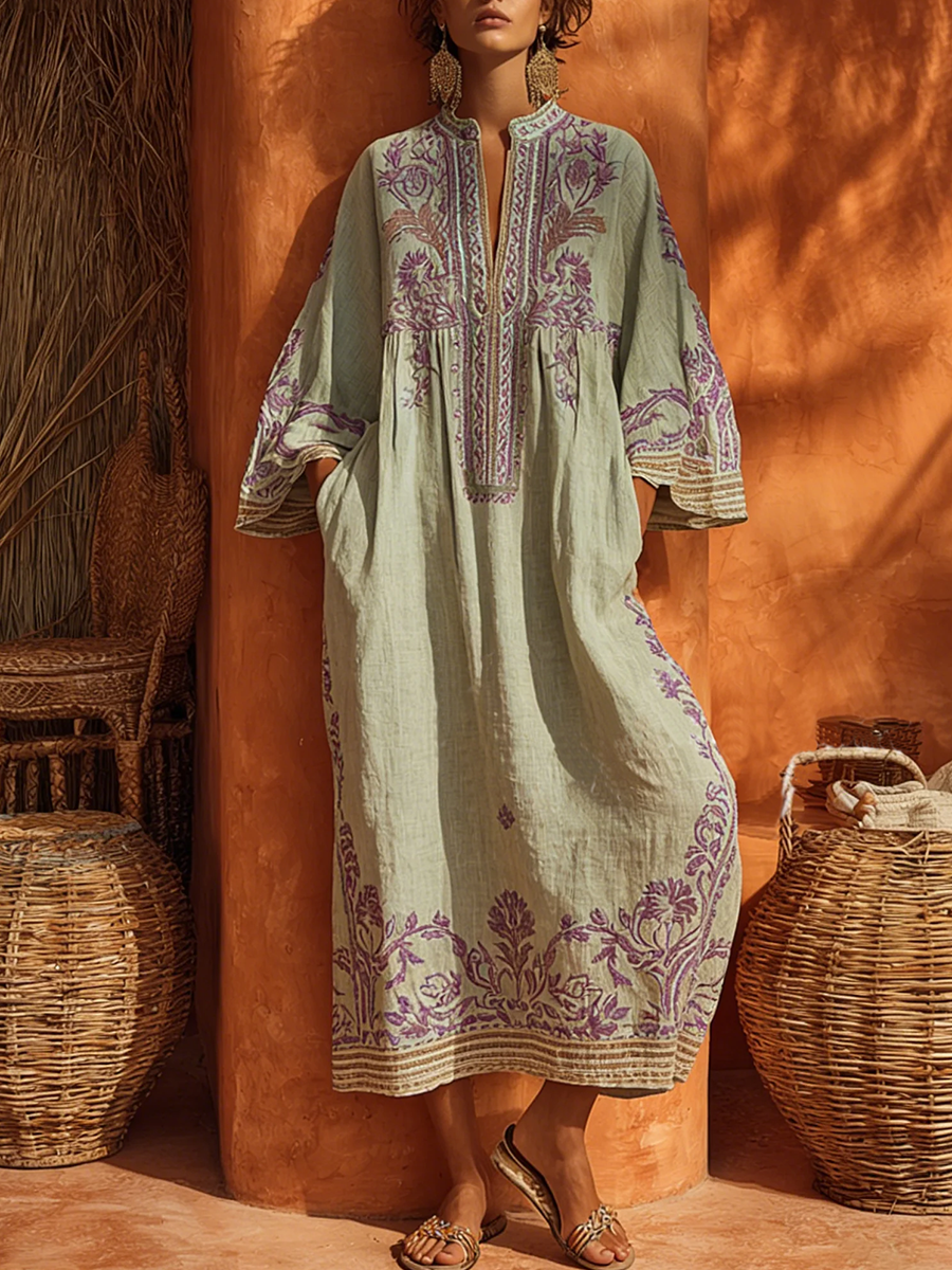 Fiorella | Abito boho ricamato dal fascino mediterraneo